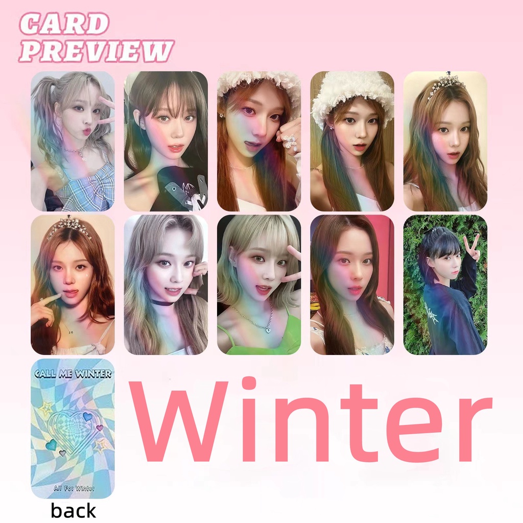 Set 10 Tấm Ảnh laser Hình Ba Chiều yeji mingyu gaeul jungwon rose Jisoo jungkook wonyoung the8 lomo Card Nhóm blackpink en-hypen seventeen Hai Lần