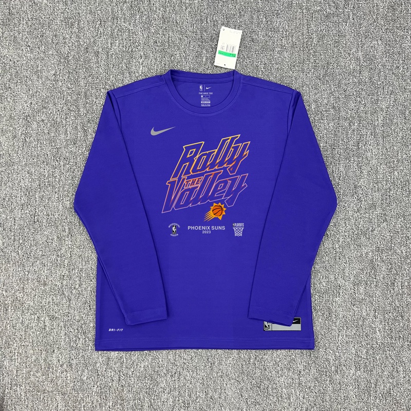 Áo Thun Đồng Phục Bóng Rổ Đội sun season post-game Sưởi Ấm Tay Dài Mùa 2023 Khô Nhanh Chóng Huấn Luyện Thể Thao