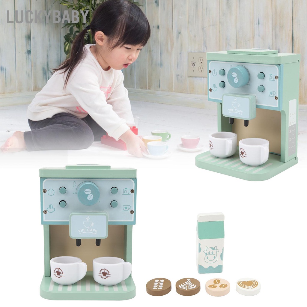 LUCKYBABY Máy Pha Cà Phê Đồ Chơi Vui Nhộn Giáo Dục Sớm Mô Phỏng Cốc Sữa Tấm Tròn Cho Bé Trai Gái