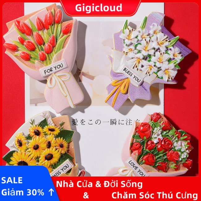Nam Châm Dán Tủ Lạnh Hình Bó Hoa 3d Bằng Nhựa resin Trang Trí Nhà Cửa