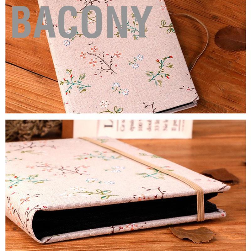 Bacony 6in Picture Album 200 Photos Large  Fashion Cover with Elastic Band for Wedding Anniversary