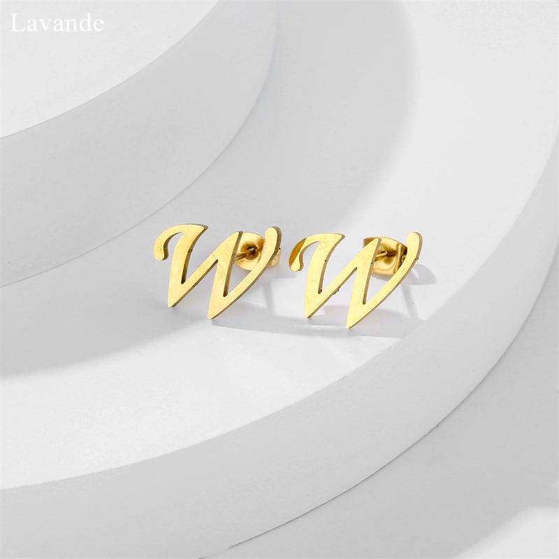 Bông Tai Bằng Thép Titan Không Gỉ Mạ Vàng 18k Chống Nước Không Phai Màu Phong Cách Mới E01H910