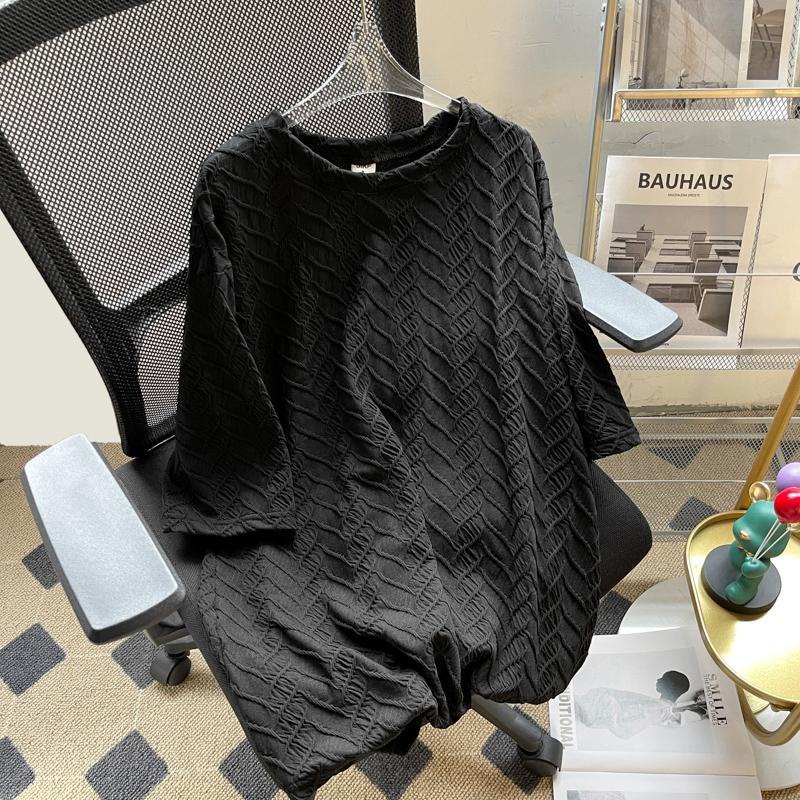 Áo Thun Tay Lỡ Dáng Rộng Vải Lụa Lạnh Thoải Mái Cho Nữ