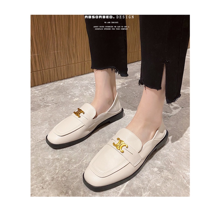 Giày Lười Da Mềm Đế Bằng Phong Cách Preppy Cho Nữ