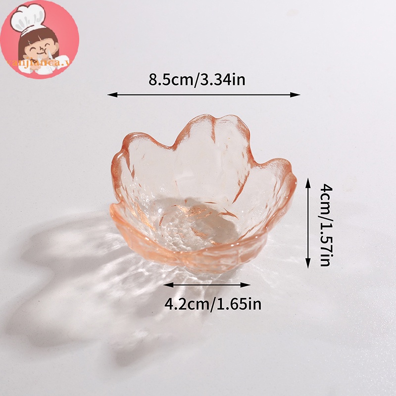 Đĩa Thủy Tinh Nhỏ Đựng Nước Sốt / Kem / Hoa Anh Đào Nhật Bản