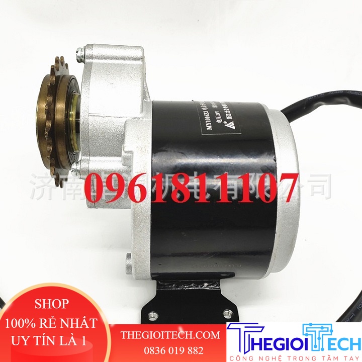 Motor giảm tốc 12v đầu liếp sên xe đạp (16 răng), motor giảm tốc 24V, động cơ giảm tốc làm xe điện - 12v 350w