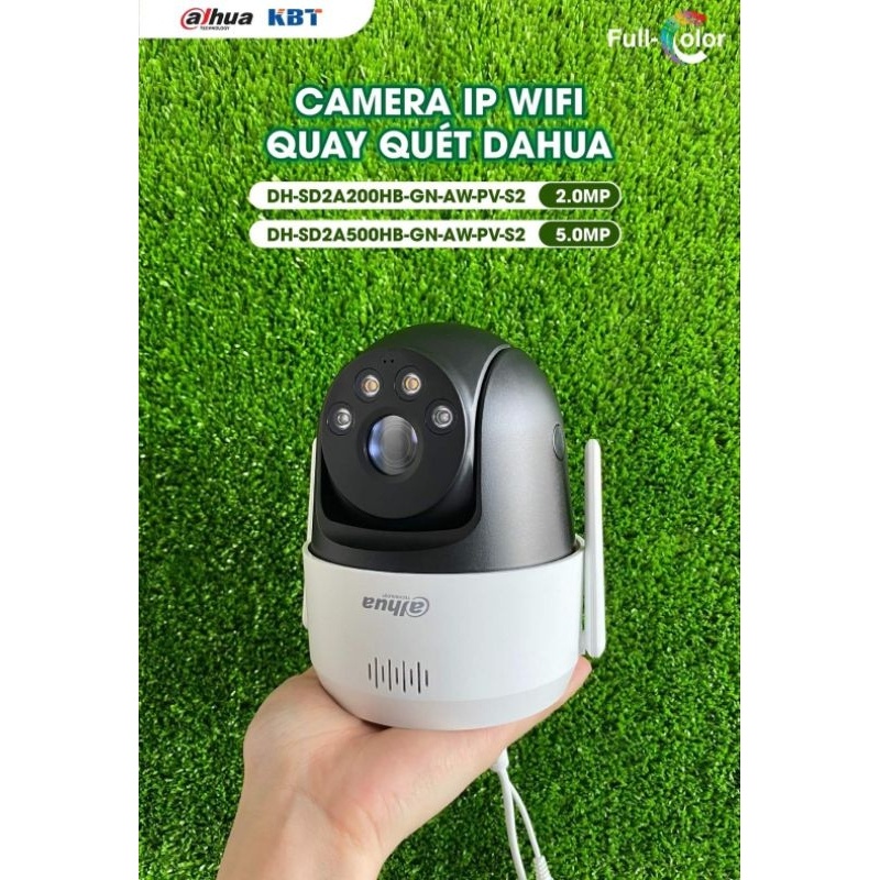 Camera Wifi PTZ Dahua SD2A200HB-GN-AW-PV-S2 SD2A200HB 2MP, đàm thoại 2 chiều, tích hợp còi hú và đèn chớp, lắp đặt dễ