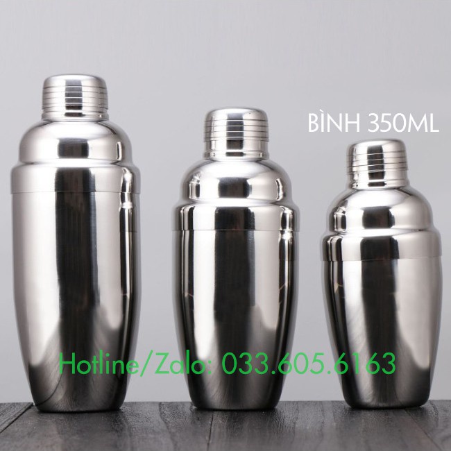 Bình lắc shaker pha chế, Bình lắc Cocktail bằng Inox 350ml 500ml 700ml , bình lắc inox bền đẹp dễ vệ sinh