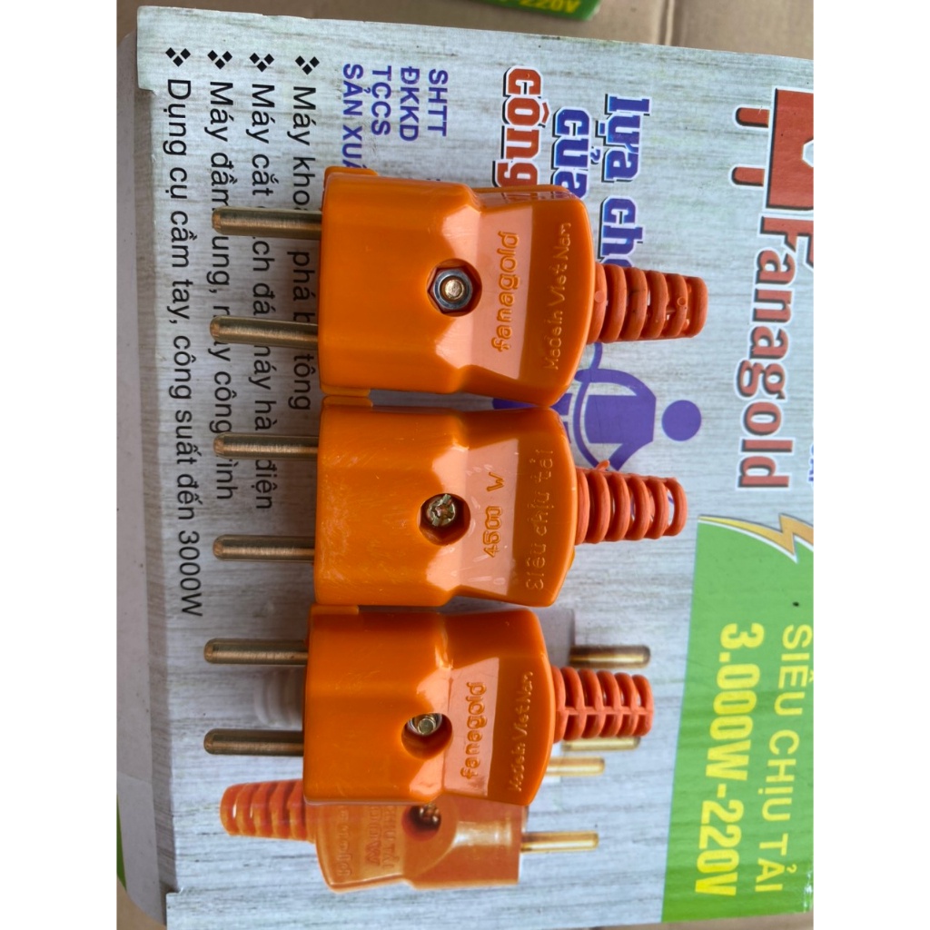 Phích cắm siêu chịu tải P3000W-220V màu trắng, màu cam -Fanagold