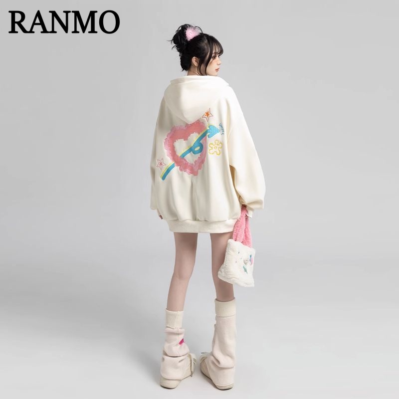RANMO Áo Khoác hoodie áo khoác nữ zip hoodie Thời trang INS Phong cách chic A98J912 37Z230914 | BigBuy360 - bigbuy360.vn