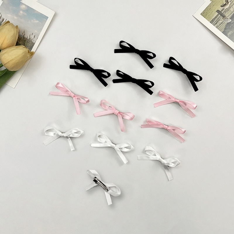 Ivy Set 4 Kẹp Tóc Nơ Ruy Băng mini Trang Trí Tóc Đuôi Ngựa Dành Cho Thanh Thiếu Niên