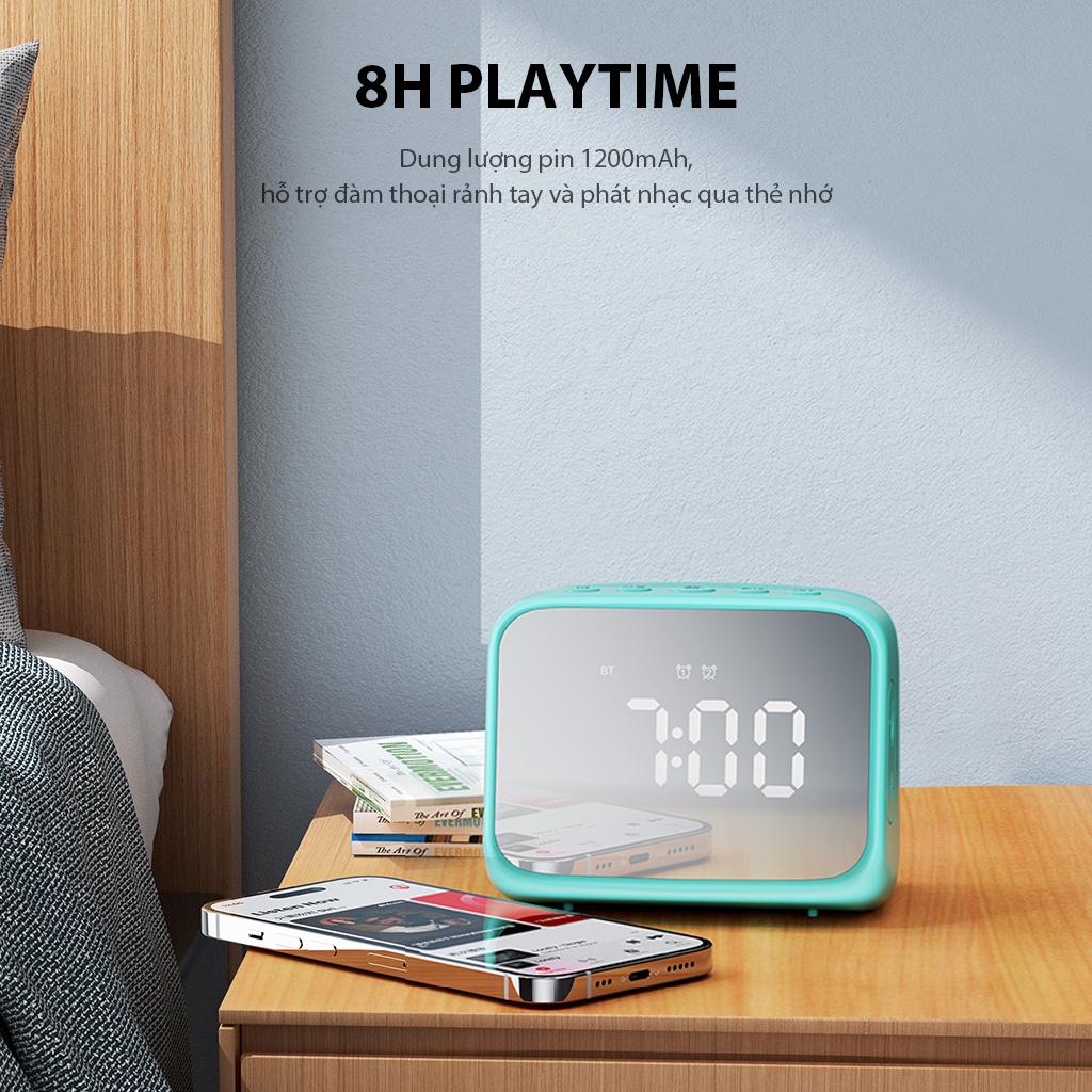 Loa Bluetooth 5.3 ROBOT RB170 Màn Hình LED Kiêm Đồng Hồ Báo Thức - Chính Hãng