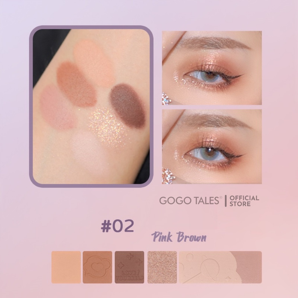 Phấn mắt gogo tales 6 ô nội địa trung chính hãng Bảng mắt Chamm nhiều màu  lâu trôi Bubble Gum Mini eye Shadow GT297 .