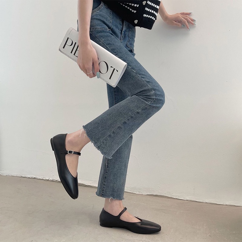 Giày Da Đế Bằng Chống Trượt Thoải Mái Thời Trang Hàn Quốc Cho Nữ