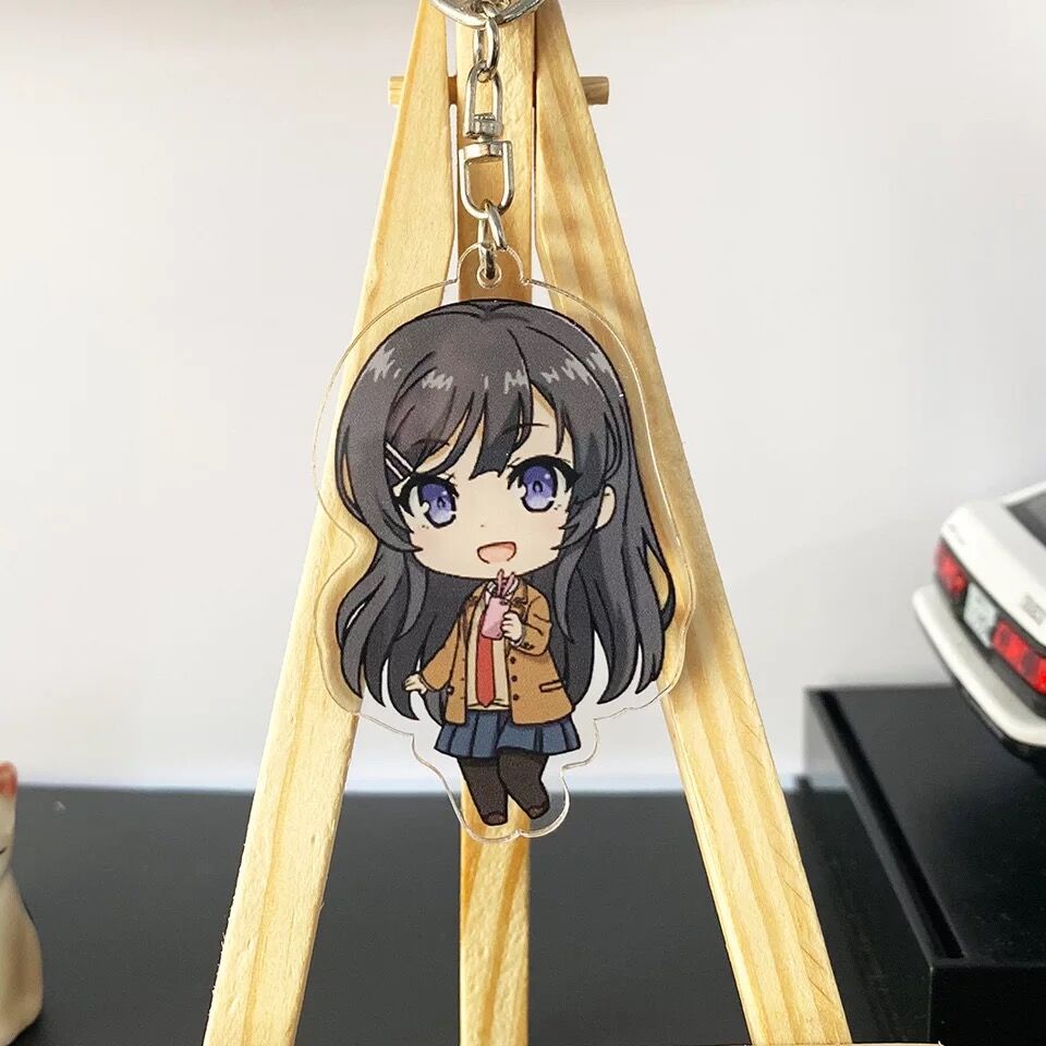 Móc khoá Anime Rascal Does Not Dream of Bunny Girl Keychain Kawaii Sakurajima Mai Phụ Kiện Trang Trí Balo Túi xách