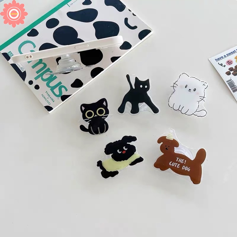 Giá Đỡ Điện Thoại Dạng Nhẫn Hình Mèo kitty Hoạt Hình Có Thể Gập Lại Tiện Dụng