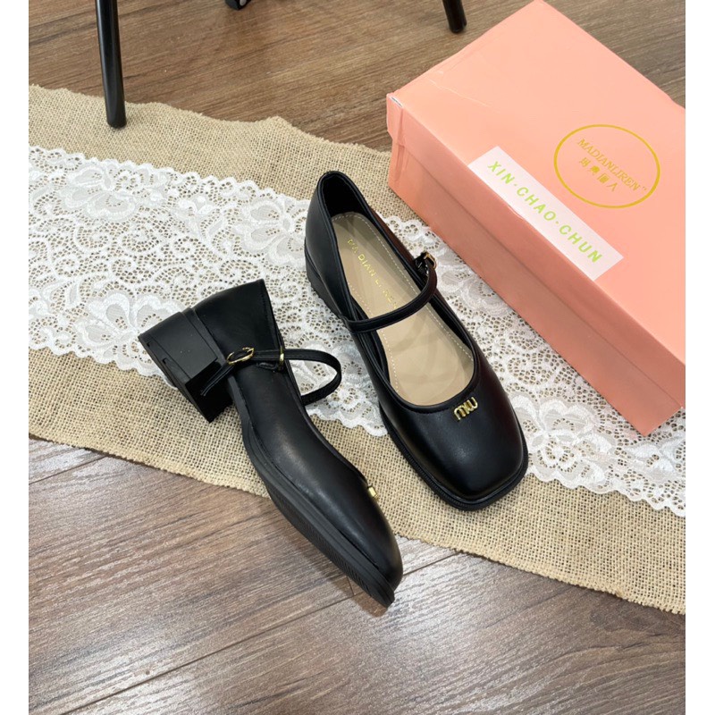 Giày cao gót dáng búp bê gót cao 3cm hàng QC cao cấp fullbox SD173 ANN_Official