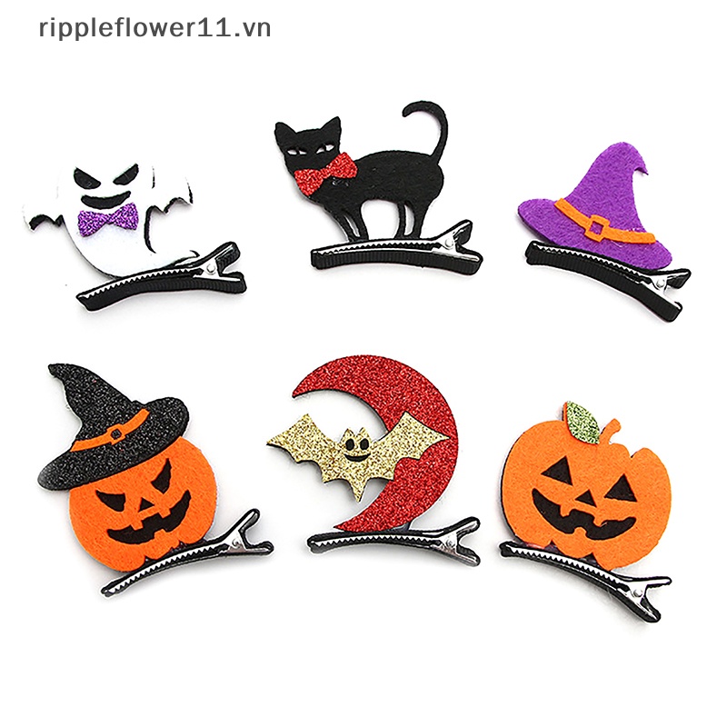 Kẹp Tóc Hình Mèo Đen / Bí Ngô / Dơi Độc Đáo Trang Trí Tiệc halloween