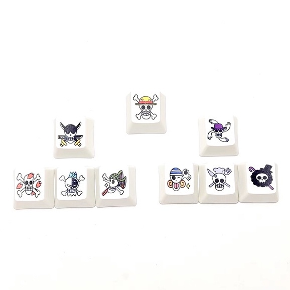 One Set 9 Bàn Phím Cơ Hình Đầu Lâu one piece