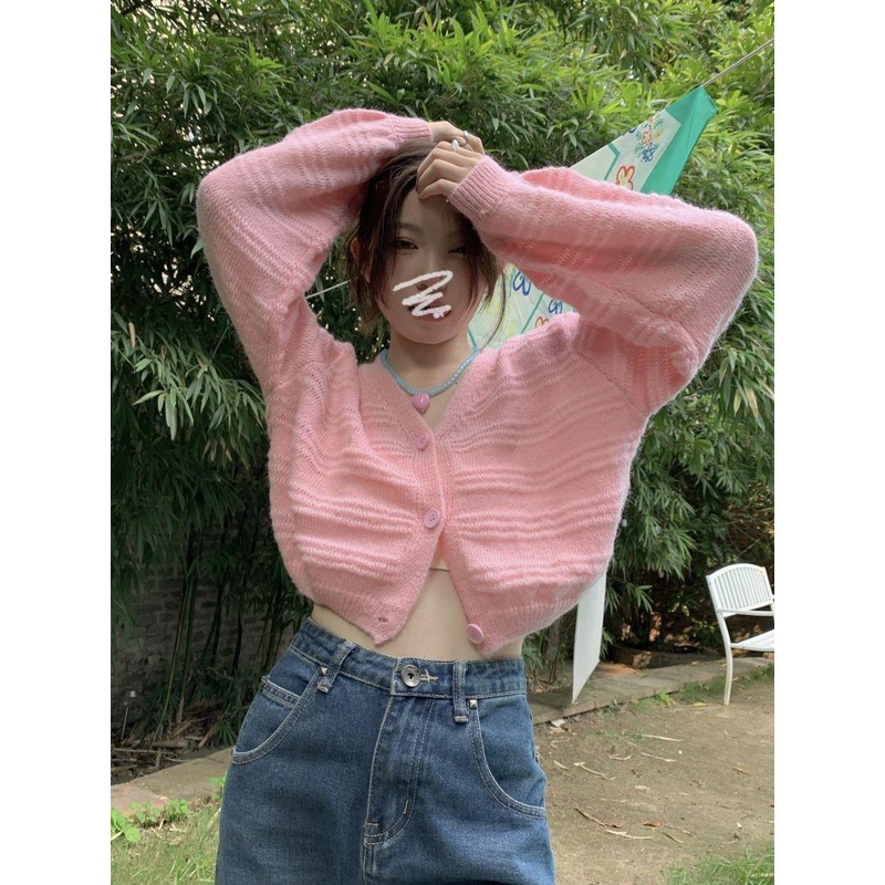 Áo Khoác cardigan Dệt Kim Dáng Ngắn Phong Cách Pháp Thời Trang Mùa Thu Cho Nữ