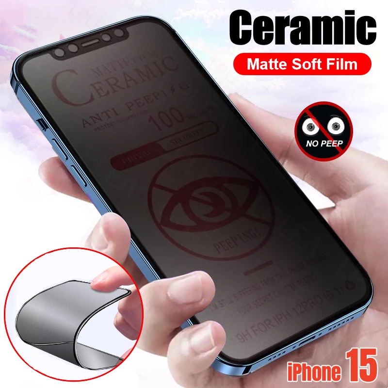 Mờ / matte Kính Cường Lực Bảo Vệ Màn Hình Chống Nhìn Trộm Cho iphone 15 14 13 12 11 pro max plus mini xs x xr hd