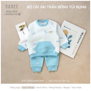 [Hrnee] Bộ nỉ trần bông cho bé.