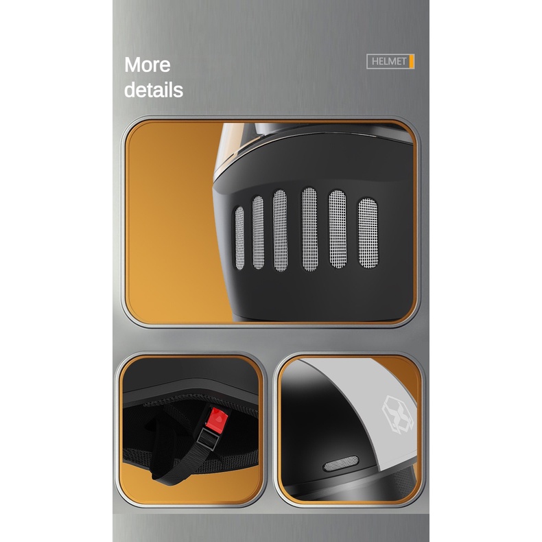 Mũ Bảo Hiểm Toàn Diện Phong Cách retro Cho Nam Nữ Đi Xe Máy