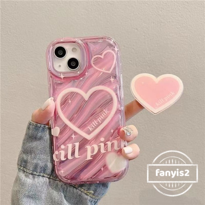 Ốp Điện Thoại tpu Mềm Có Giá Đỡ Hình Trái Tim Cho iphone 15 11 14 13 12 pro max x xr xs max 8 7 plus se 2020