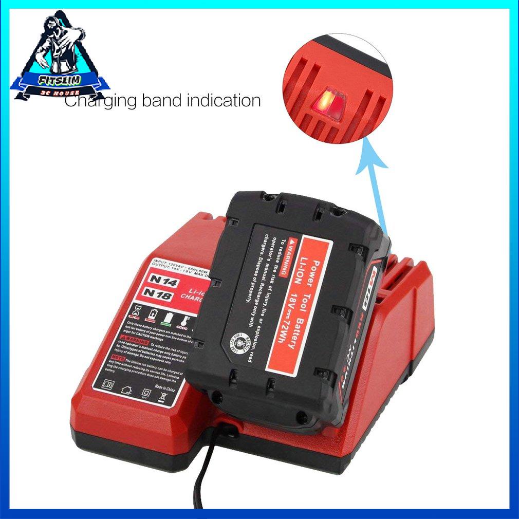 14V 18V Power Tool Lithium Battery Charger Replacement For Milwaukee M18