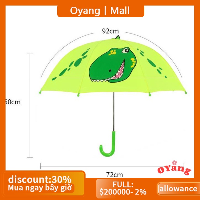 Dù Che Nắng 8 Xương Chống Trượt In Họa Tiết Hoạt Hình Dễ Thương Dành Cho Bé Trai / Bé Gái