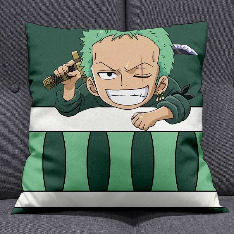 One Gối Tựa sofa Hai Chiều In Hình Nhân Vật luffy Đẹp Mắt