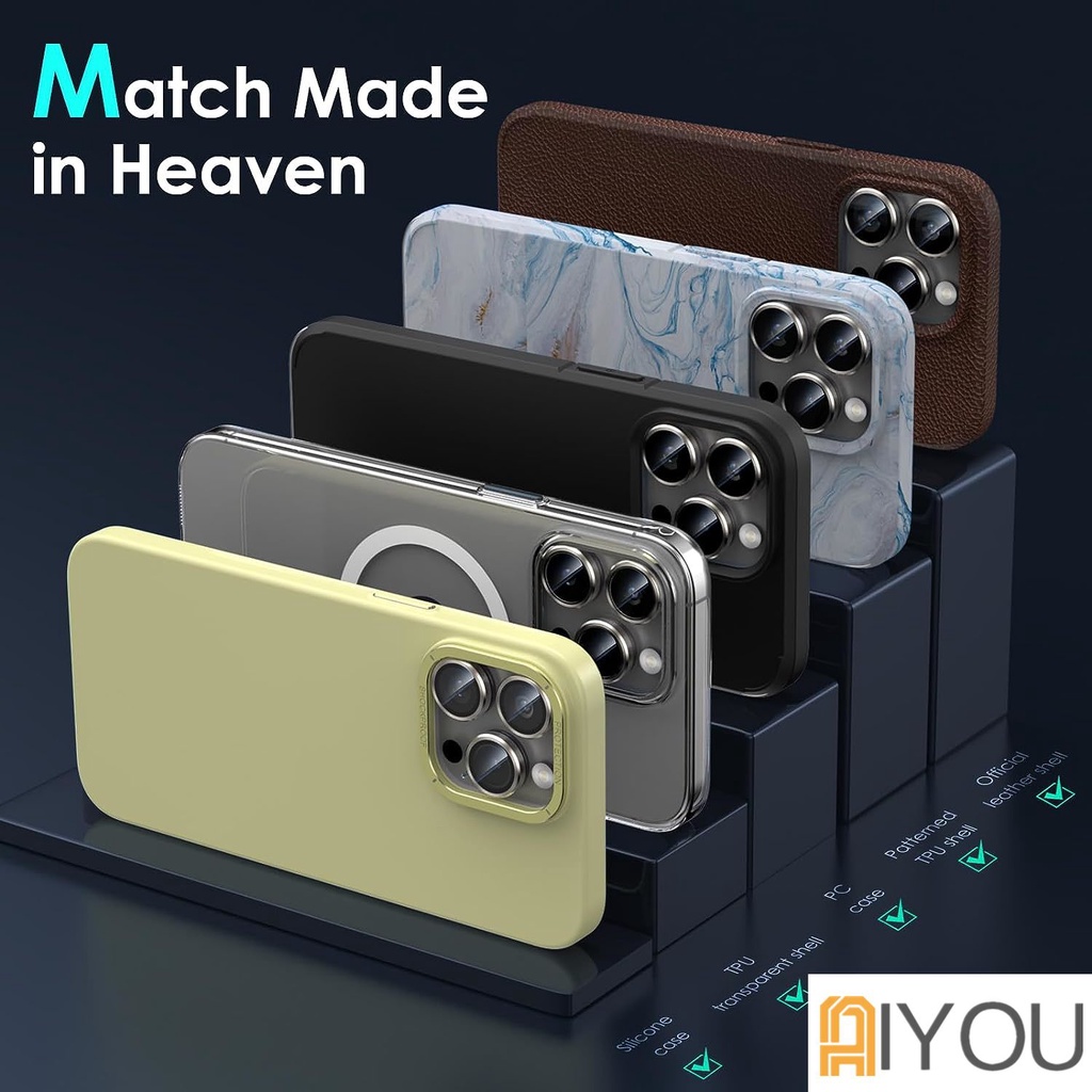 Bộ dán bảo vệ từng mắt camera bằng kim loại chống xước, chống lóa cho iphone 11 12 13 14 15 Pro Max