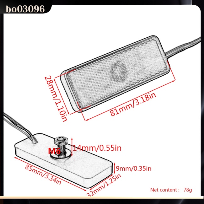 Bo 1 Cặp Đèn led Hình Vuông Phản Quang Chống Nước Gắn Đuôi Xe Máy / Xe Đạp Điện