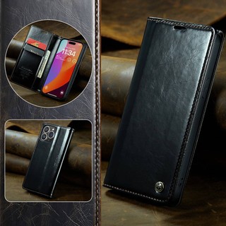 Bao da điện thoại pu dạng ví nắp lật cho iphone 15 pro max 15 plus đứng