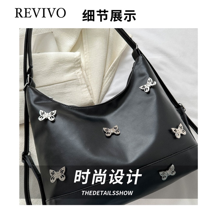 REVIVO Màu bạc túi xách nữ túi đeo chéo 2023NEW Bướm Fashion Korean GDJ2392YE0 38Z230922