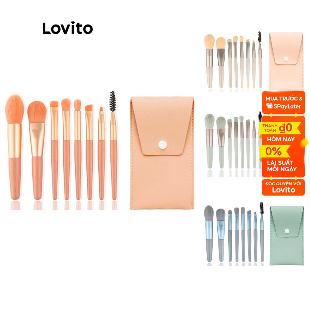 Bộ 8 Món Lovito Pu Đa Năng Dễ Trộn Và Mang Theo Cọ Trang Điểm Thân Thiện Với Phụ Nữ Mới Bắt Đầu L41Mu001 (Hồng/Mơ/Xanh Lá/Xanh Dương)