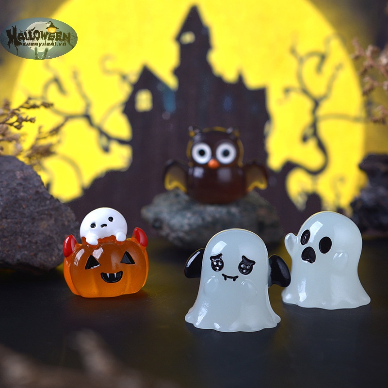 Set 6 Tượng Cú Dạ Quang Trang Trí halloween vn