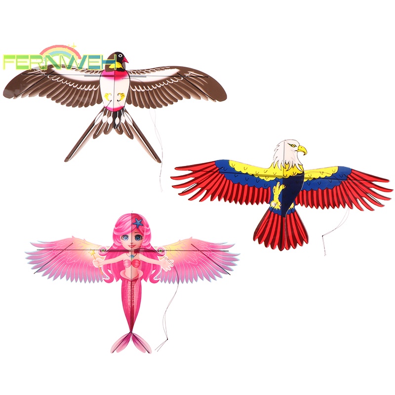 Diều mini Bằng Nhựa + Tay Phanh 40cm Hình Hoạt Hình Cho Bé