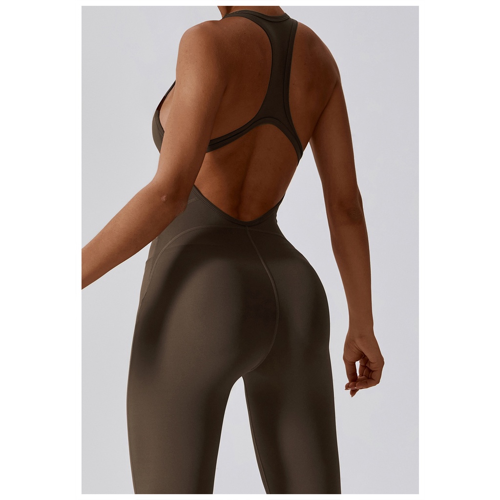 Áo Liền Quần yoga Lưng Thun Cao Ôm Dáng Phong Cách Âu Mỹ Chất Lượng Cao