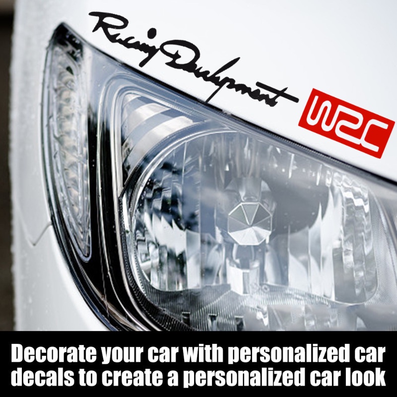 Bộ 4 Miếng Dán Decal Chữ Tiếng Anh wrc Trang Trí Ngoại Thất Xe Hơi Chống Thấm Nước