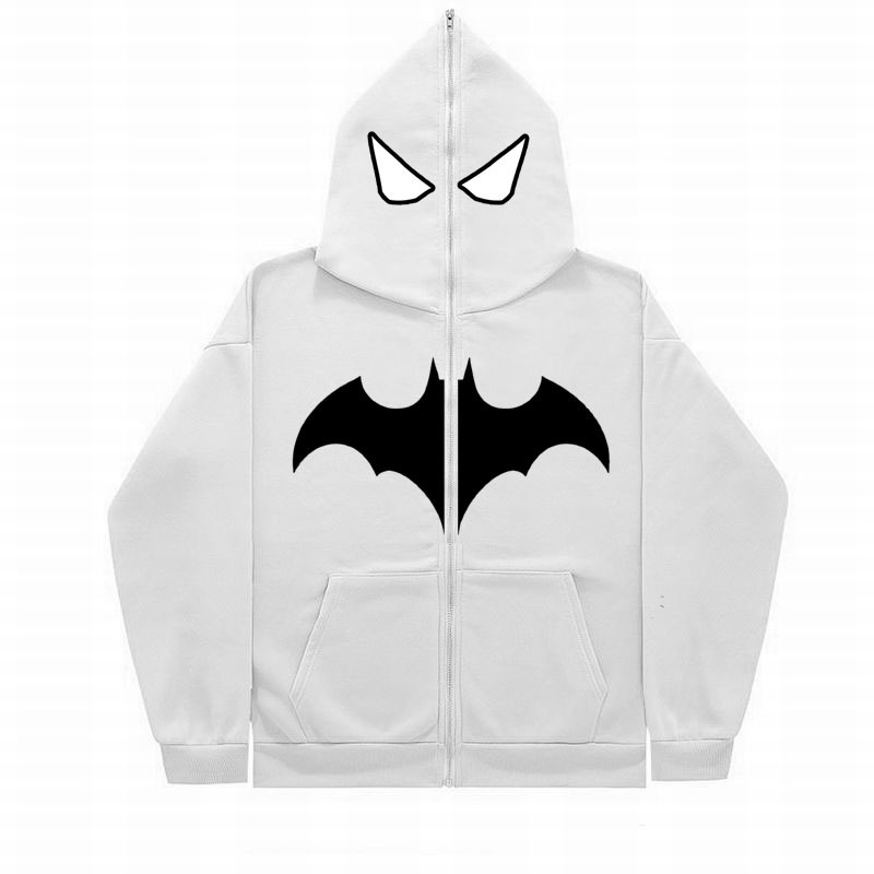Áo Hoodie Có Khóa Kéo In Hình batman y2k Phong Cách gothic punk Cho Nam Nữ