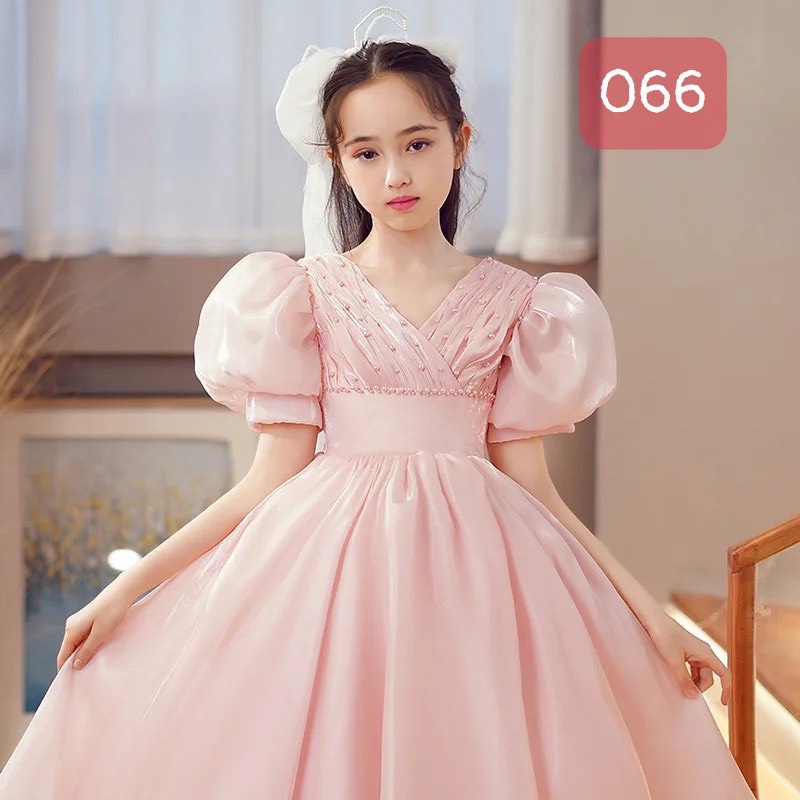 Váy công chúa bé gái , váy thiết kế  cho bé gái màu hồng  dài