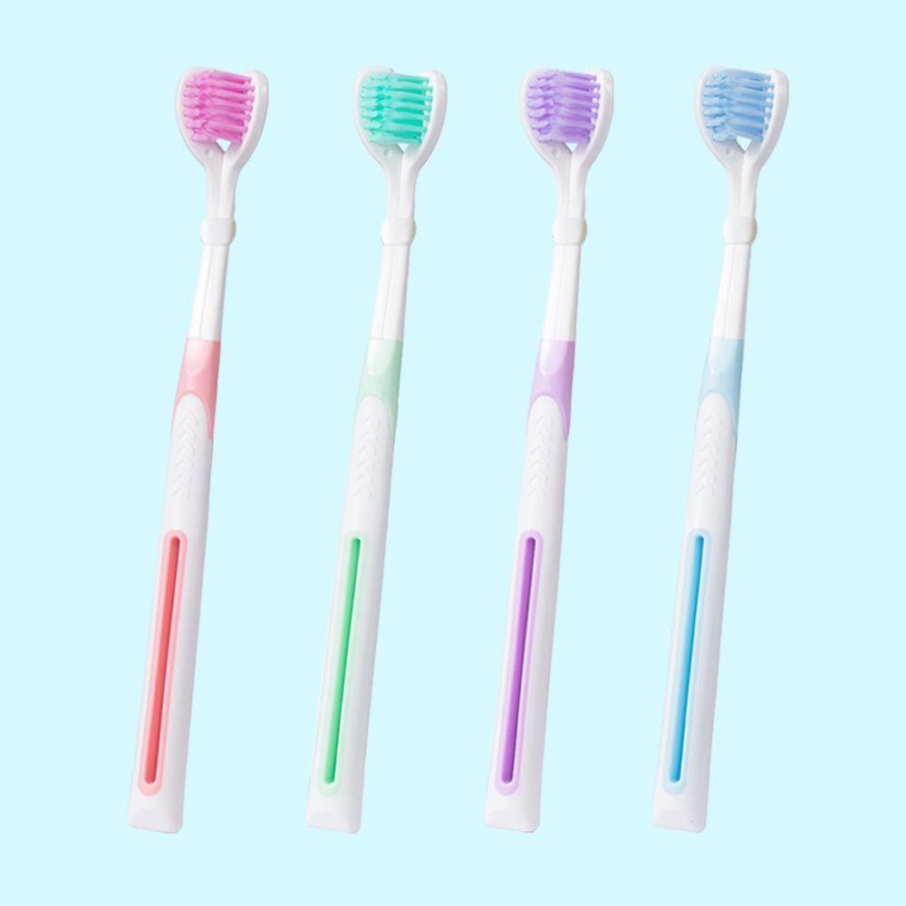 Bàn Chải Đánh Răng 3 Mặt Chăm Sóc Răng Miệng Làm Sạch Sâu Đa Hướng Thoải Mái Khi Đi Du Lịch Dành Cho Người Lớn