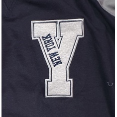Áo Sweater New Era NY Yankees -Xanh Xám-Logo Thêu