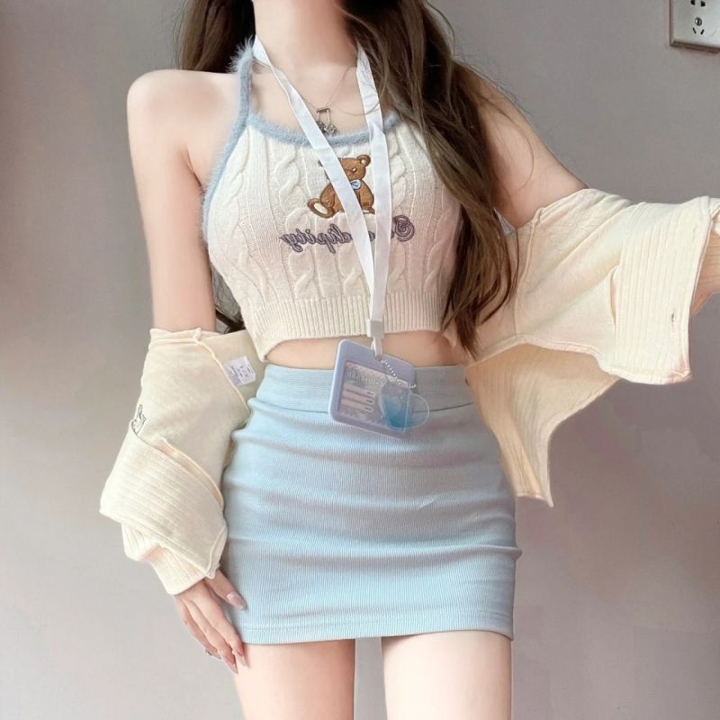 Áo Khoác cardigan Dệt Kim Mỏng Tay Dài Phong Cách Mới Mùa Thu 2023 Ngọt Ngào Cho Bé Gái 5tmp