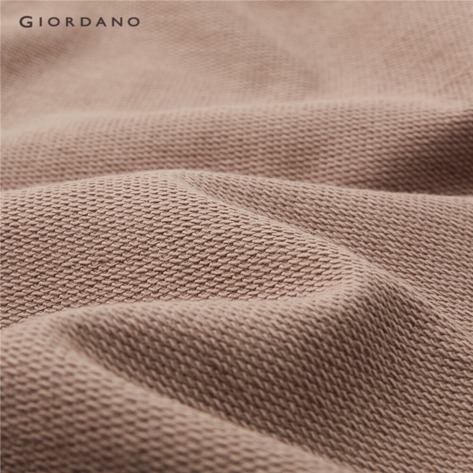 Quần short terry GIORDANO 05403325 dáng rộng vải cotton eo thun cho nữ