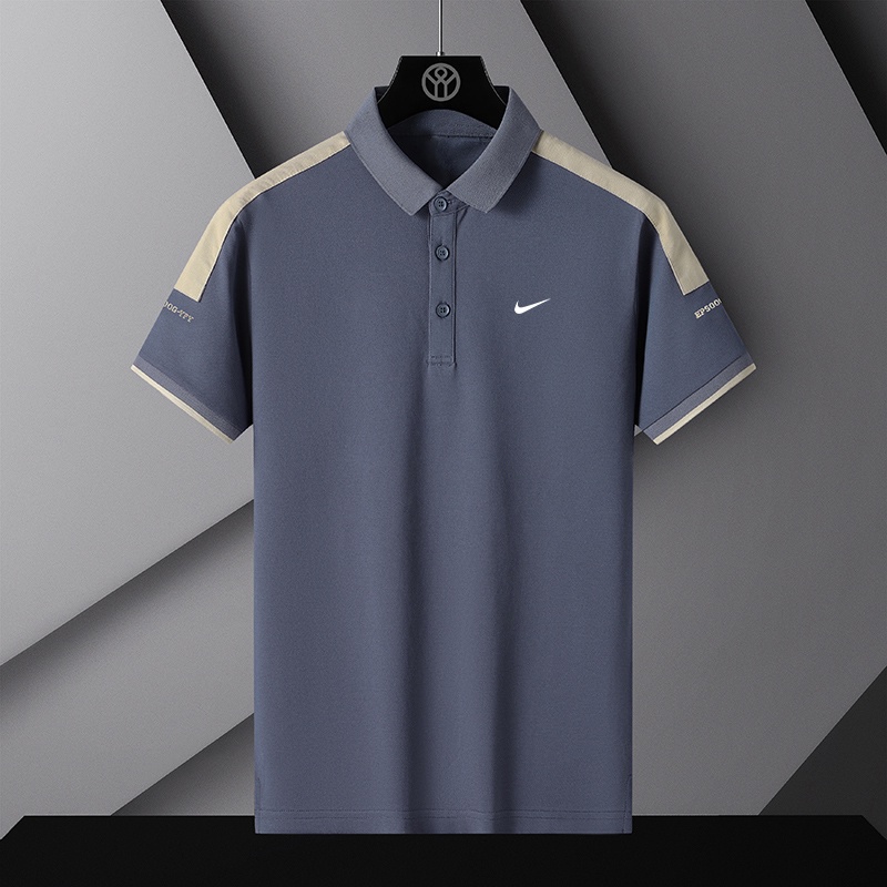 Nike Áo polo Thể Thao Dáng Rộng Thoáng Khí Nhanh Khô Phối Màu Cá Tính Cho Nam