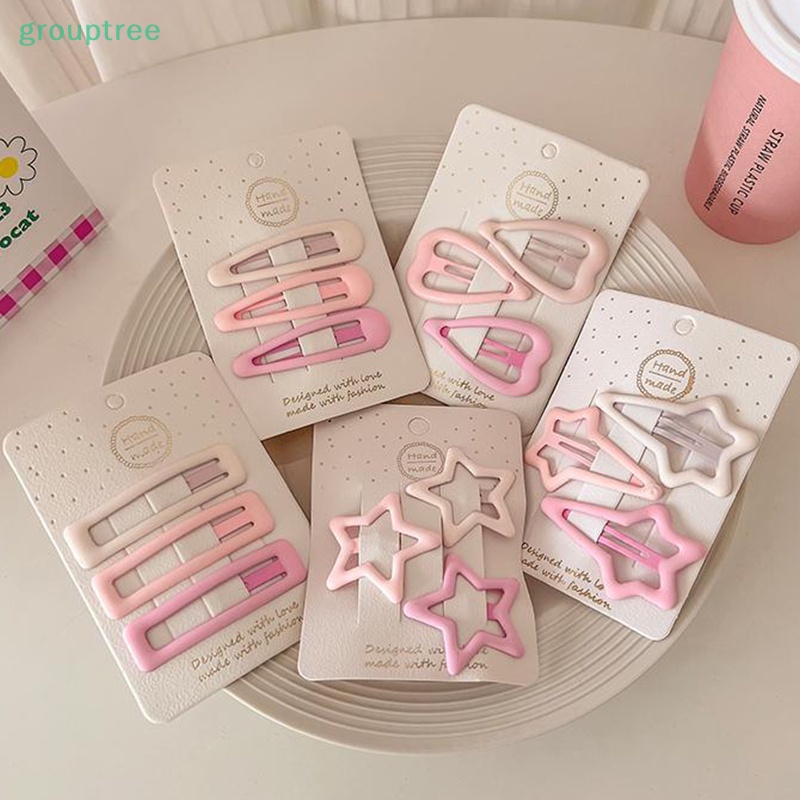 Set 3 Kẹp Tóc Hình Ngôi Sao mini Màu Sắc Hồng Mờ Phong Cách Hàn Quốc Cho Nữ prta