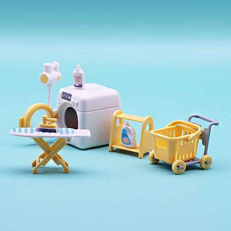 Mô Hình Máy Giặt mini 9cm Bằng Sắt Trang Trí Nhà Búp Bê