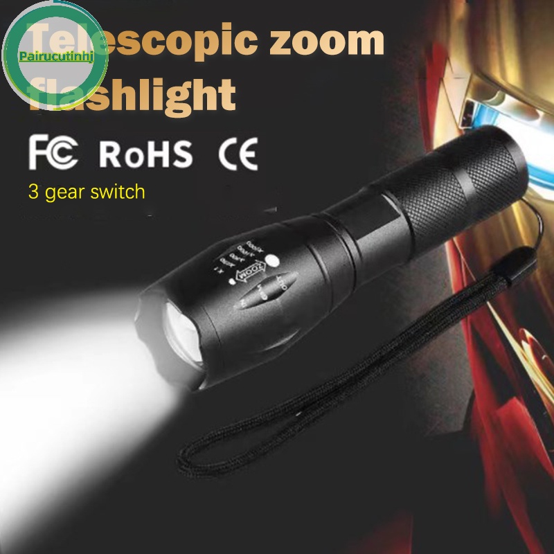 Đèn Pin led Quân Đội parucutin 980000Kính Viễn Vọng lm Phóng To 5 Chế Độ Không Có vn